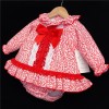 Baby Girls Red Floral Waffle Dress Set "MYD501R"