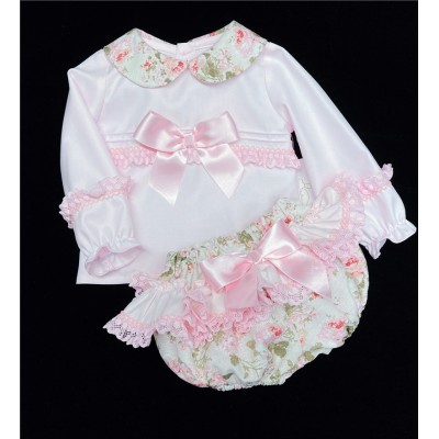 Baby Girls Floral Long Sleeve Romper Set "MYD812"
