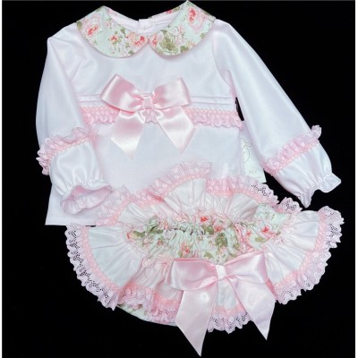 Baby Girls Floral Long Sleeve Romper Set "MYD812"