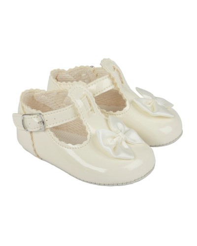 Baby Girls T-Bar & Bow...