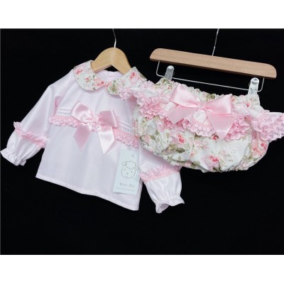 Baby Girls Floral Long Sleeve Romper Set "MYD812"