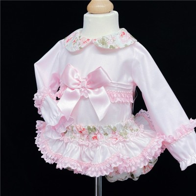 Baby Girls Floral Long Sleeve Romper Set "MYD812"