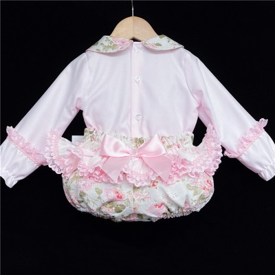 Baby Girls Floral Long Sleeve Romper Set "MYD812"