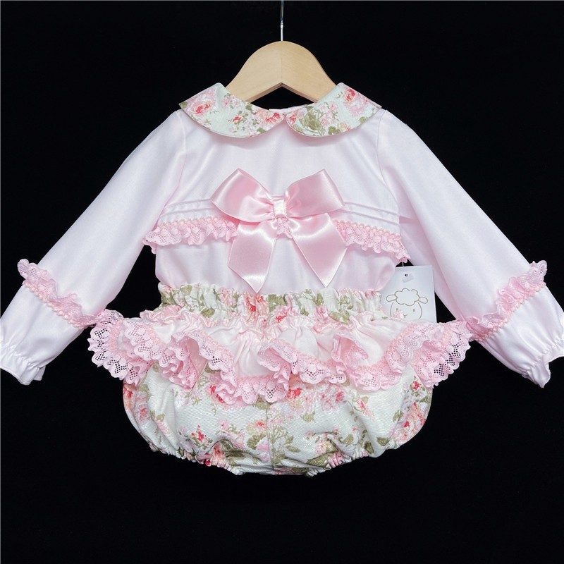 Baby Girls Floral Long Sleeve Romper Set "MYD812"