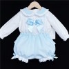 Baby Girls Blue Waffle Shorts Set with Blouse "MYD830B"