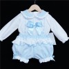 Baby Girls Blue Waffle Shorts Set with Blouse "MYD830B"