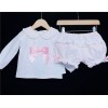 Baby Girls Pink Waffle Shorts Set with Blouse "MYD830P"