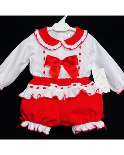 Baby Girls Red Waffle...