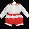 Baby Girls Red Waffle Shorts Set with Blouse "MYD830R"