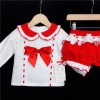 Baby Girls Red Waffle Shorts Set with Blouse "MYD830R"