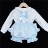 Baby Girls Blue Waffle Shorts Set with Blouse "MYD831B"