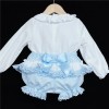 Baby Girls Blue Waffle Shorts Set with Blouse "MYD831B"