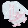 Baby Girls Pink Waffle Shorts Set with Blouse "MYD831P"