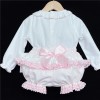 Baby Girls Pink Waffle Shorts Set with Blouse "MYD831P"