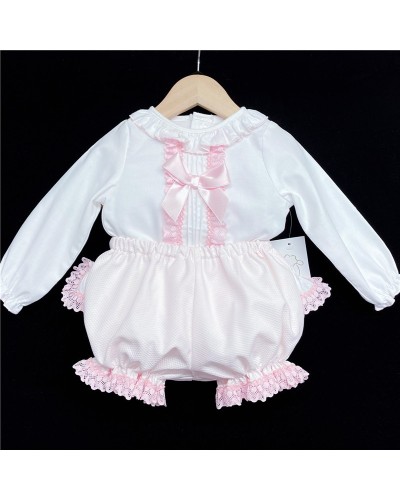 Baby Girls Pink Waffle...