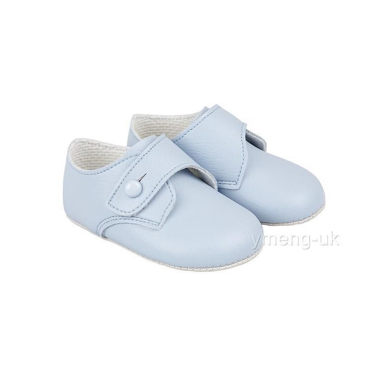 Baby Boys Patent Pram Shoes "B626 Blue"