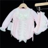 Baby Girls Pink Cream Lacey Outfit with Bonnet "MYD850"