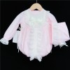 Baby Girls Pink Cream Lacey Outfit with Bonnet "MYD850"