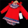 Baby Girls Red Waffle Long Sleeve Dress Set "MYD860"