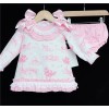 Baby Girls Pink Long Sleeve Dress Set "MYD870"