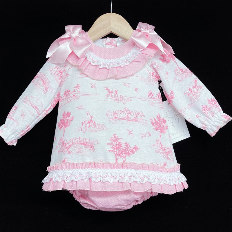 Baby Girls Pink Long Sleeve Dress Set "MYD870"
