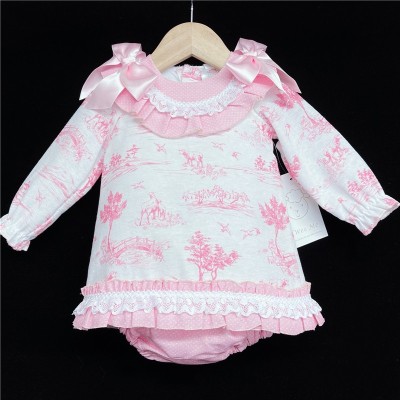 Baby Girls Pink Long Sleeve Dress Set "MYD870"