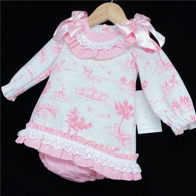 Baby Girls Pink Long Sleeve Dress Set "MYD870"