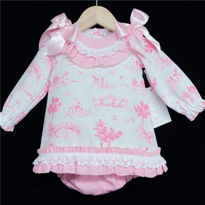 Baby Girls Pink Long Sleeve Dress Set "MYD870"