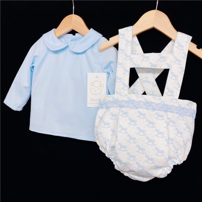 Baby Boys Blue Rocking Horse Outfit "MYD212"