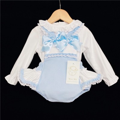 Baby Girls Blue Spotty Romper Set "MYD202B"