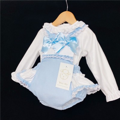 Baby Girls Blue Spotty Romper Set "MYD202B"