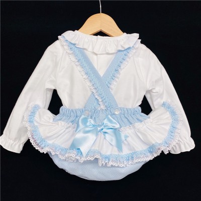 Baby Girls Blue Spotty Romper Set "MYD202B"