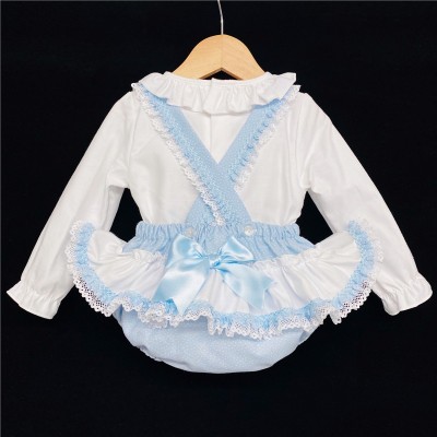 Baby Girls Blue Spotty Romper Set "MYD202B"
