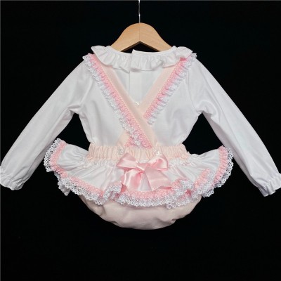 Baby Girls Pale Pink Spotty Romper Set "MYD202P"