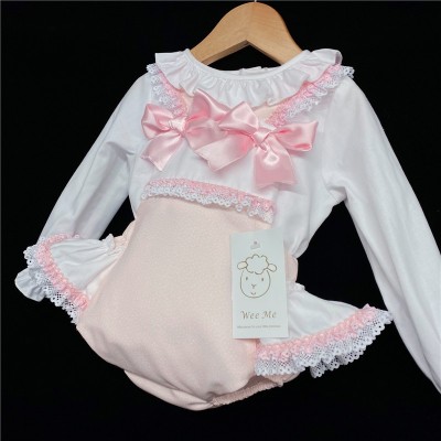 Baby Girls Pale Pink Spotty Romper Set "MYD202P"