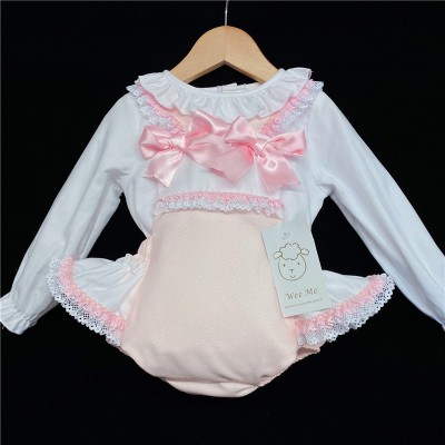Baby Girls Pale Pink Spotty Romper Set "MYD202P"