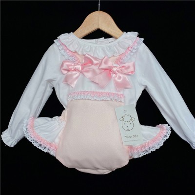 Baby Girls Pale Pink Spotty Romper Set "MYD202P"
