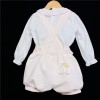Baby Girls Pink Waffle Dungaree Set "MYD109"