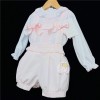 Baby Girls Pink Waffle Dungaree Set "MYD109"
