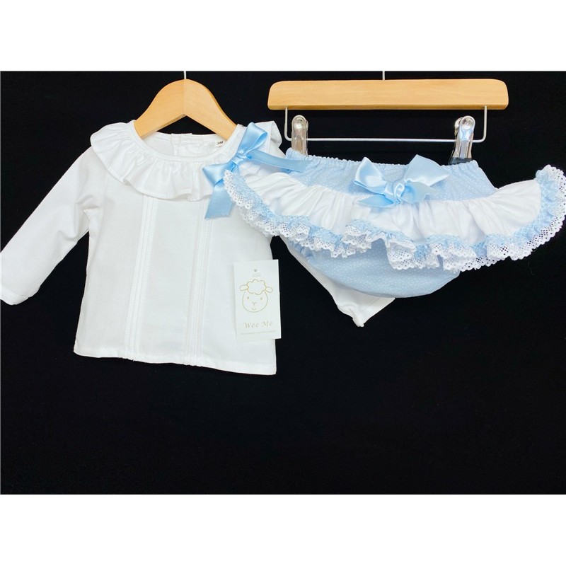 Baby Girls Blue Jam Pants Set with Blouse "MYD200B"