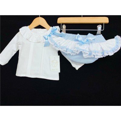 Baby Girls Blue Jam Pants Set with Blouse "MYD200B"