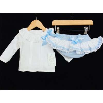 Baby Girls Blue Jam Pants Set with Blouse "MYD200B"