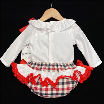 Baby Girls Red Checked Jam Pants Set "MYD200R"