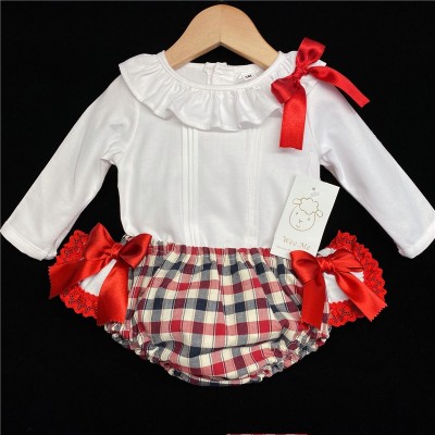 Baby Girls Red Checked Jam Pants Set "MYD200R"