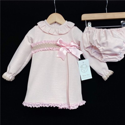 Baby Girls Pink Tweed A Line Dress Set "MYD205"