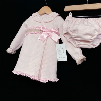 Baby Girls Pink Tweed A Line Dress Set "MYD205"