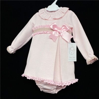 Baby Girls Pink Tweed A Line Dress Set "MYD205"