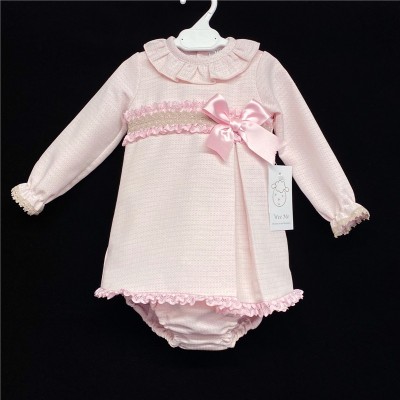 Baby Girls Pink Tweed A Line Dress Set "MYD205"