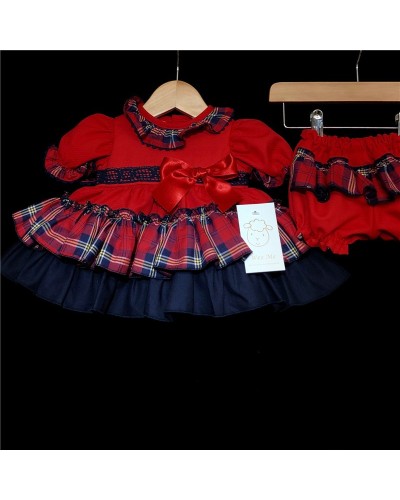 Baby Girls Red Tartan Puff...
