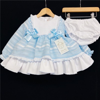 Baby Girls Light Blue Puff Dress Set "MYD237"